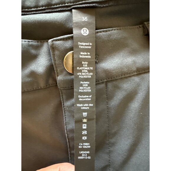 Lululemon size 36 ABC Slim-Fit Pant 34" *Warpstreme charcoal Grey - Picture 5 of 6